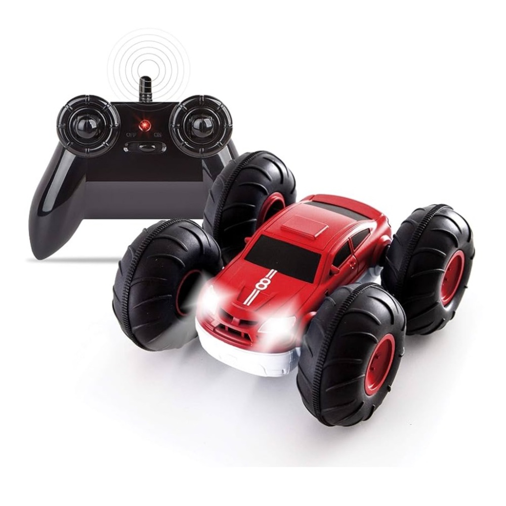 SHARPER IMAGE Remote Control RC Flip Stunt Rally Red Car 2-in-1 Kids BRAND NEW